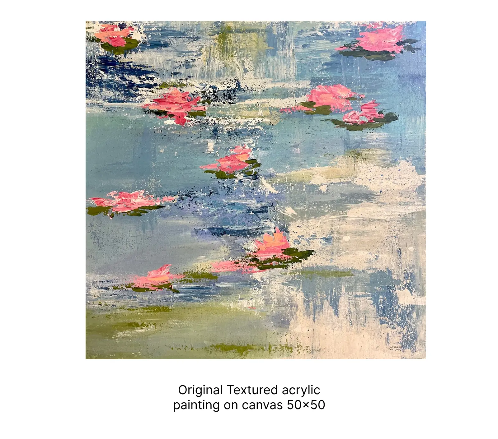 Original acrylic textured painting on canvas 40x70 cm