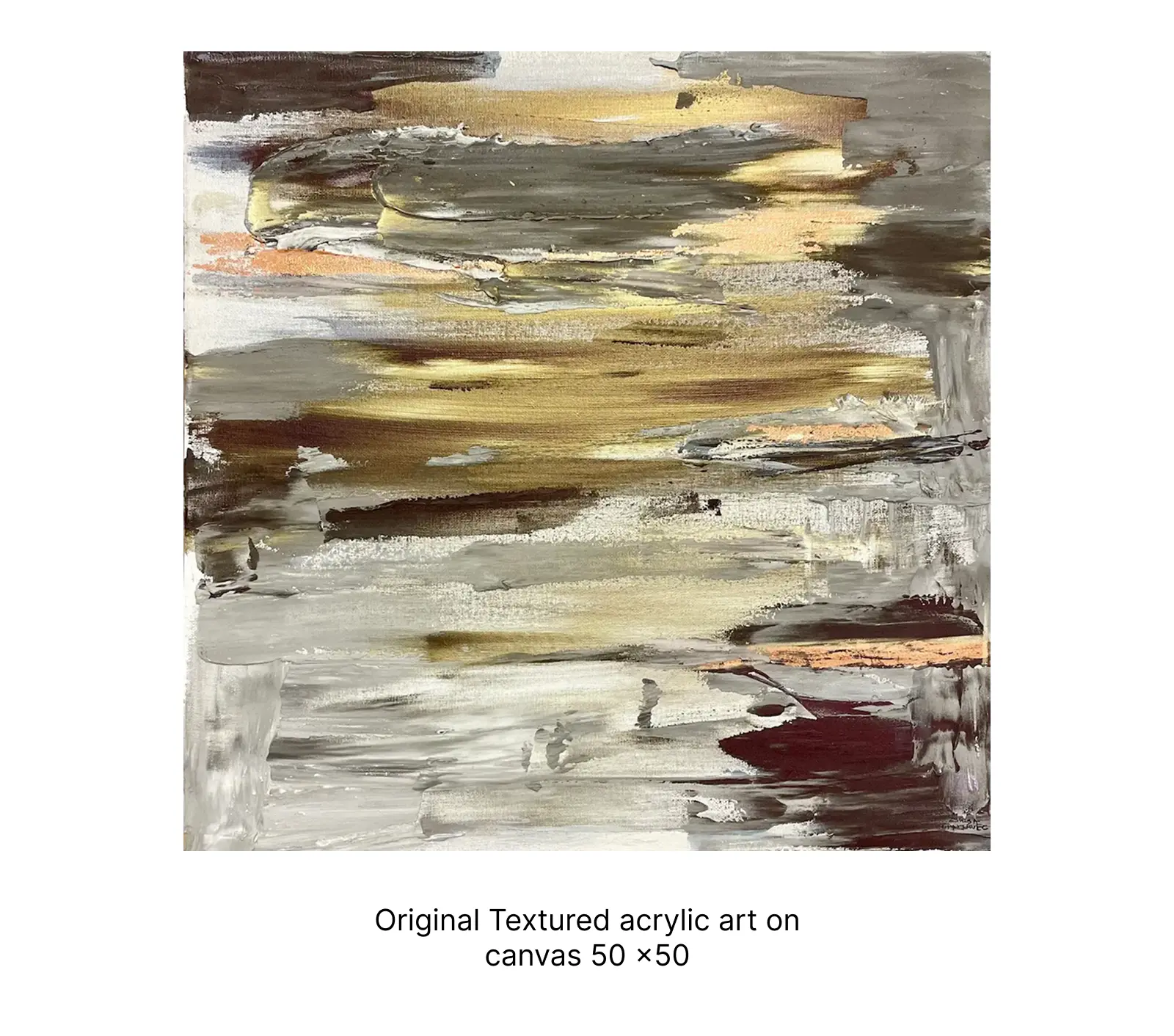 Original acrylic textured painting on canvas 40x70 cm